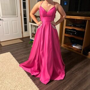 Elegant Pink Evening Gown